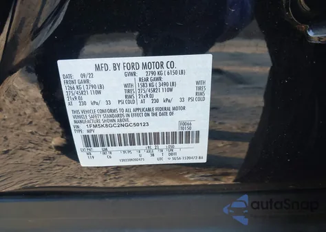 2022 Ford Explorer St z USA, uszkodzony, nr VIN 1FM5K8GC2NGC50123